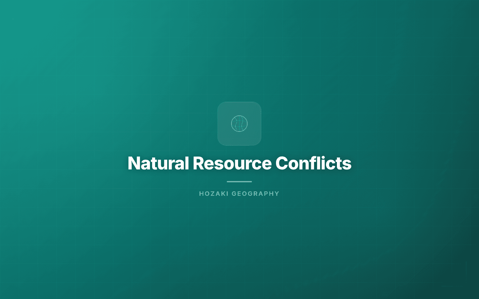 Natural Resource Conflicts