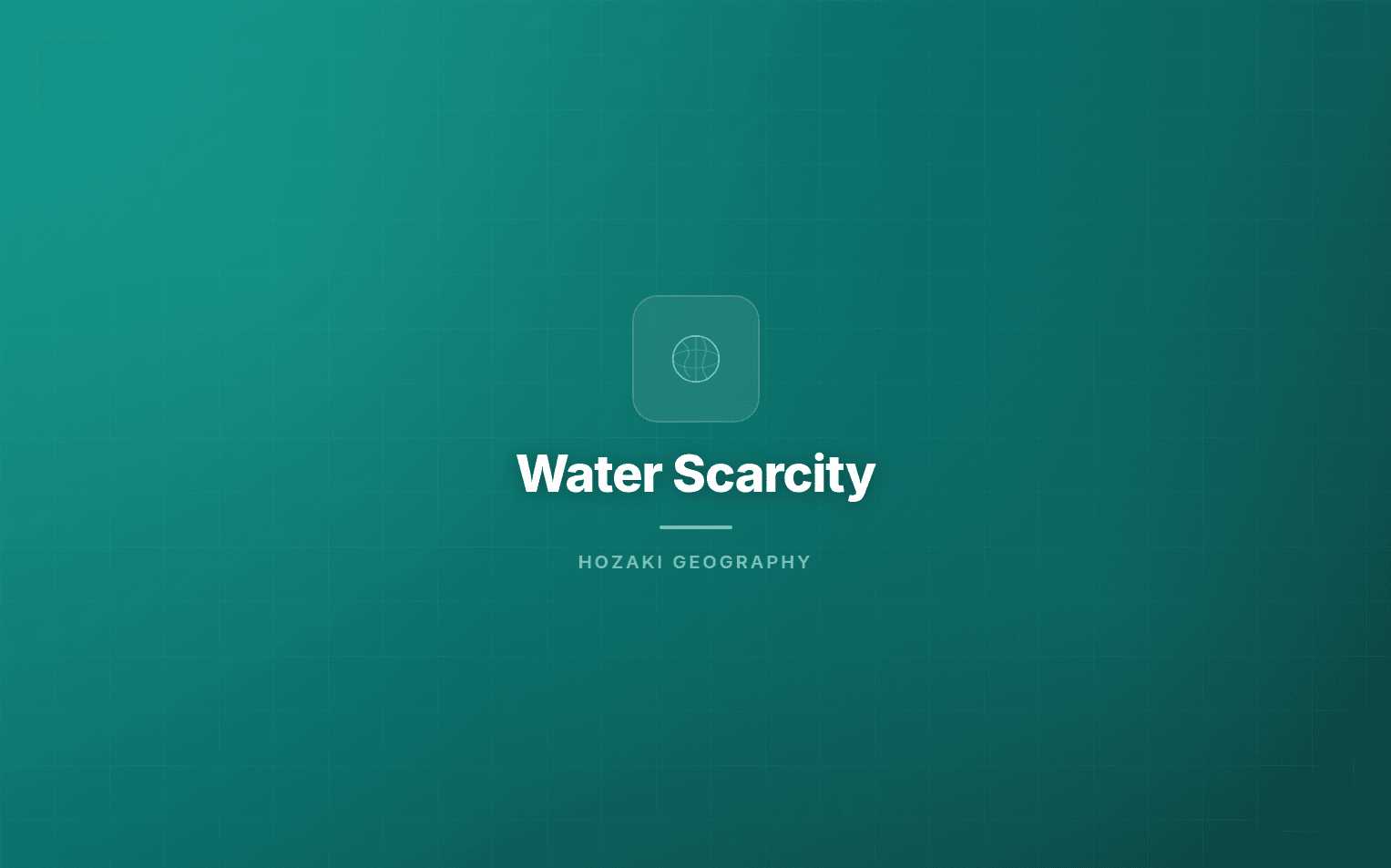 Water Scarcity